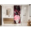 Panneau WC fleurs séchées tons roses