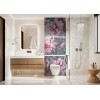 Panneau WC triptyque fleurs