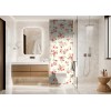 Panneau WC vintage fleurs roses